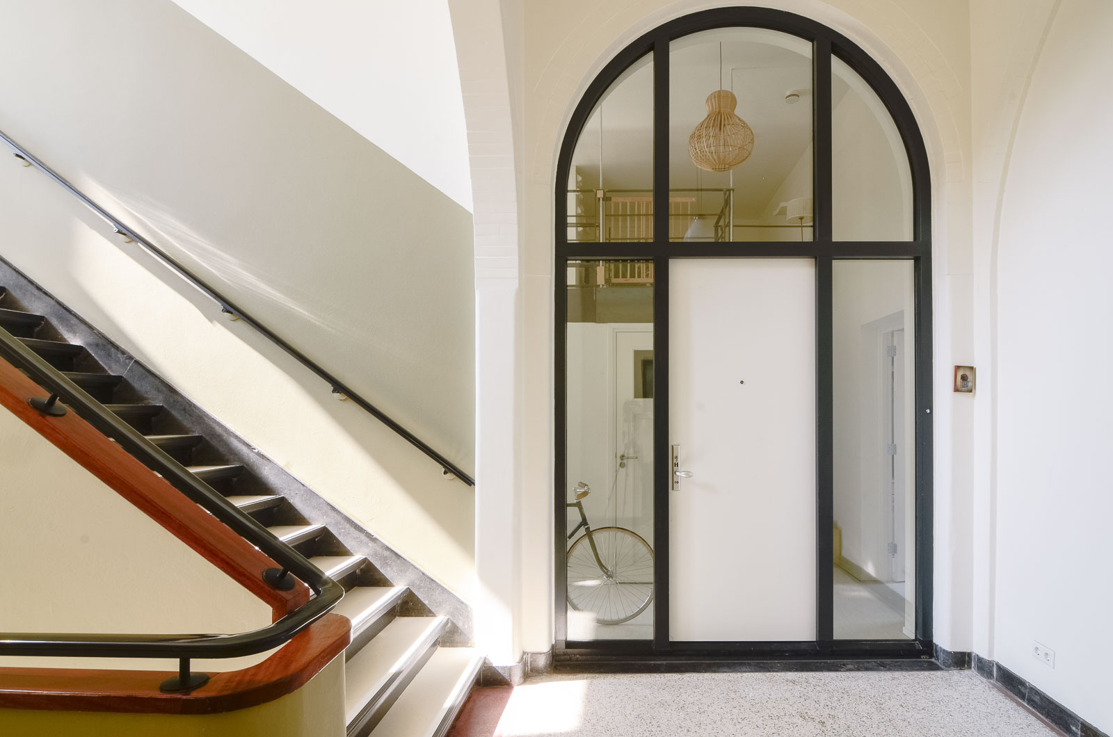old school building was converted into a new apartment in amsterdam 16