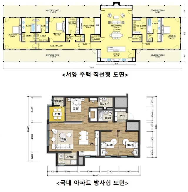 서양식 실내 도면 직선구조61