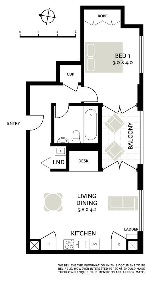 호주 원룸 도면 서양 도면 floorplan