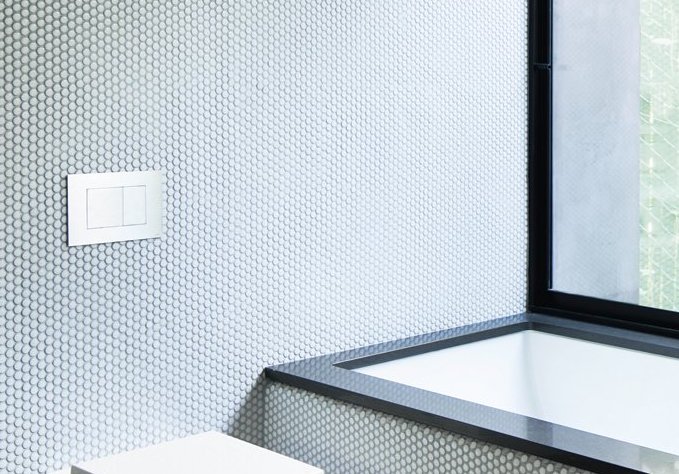 modern bathroom with white penny tiles 복사본 2