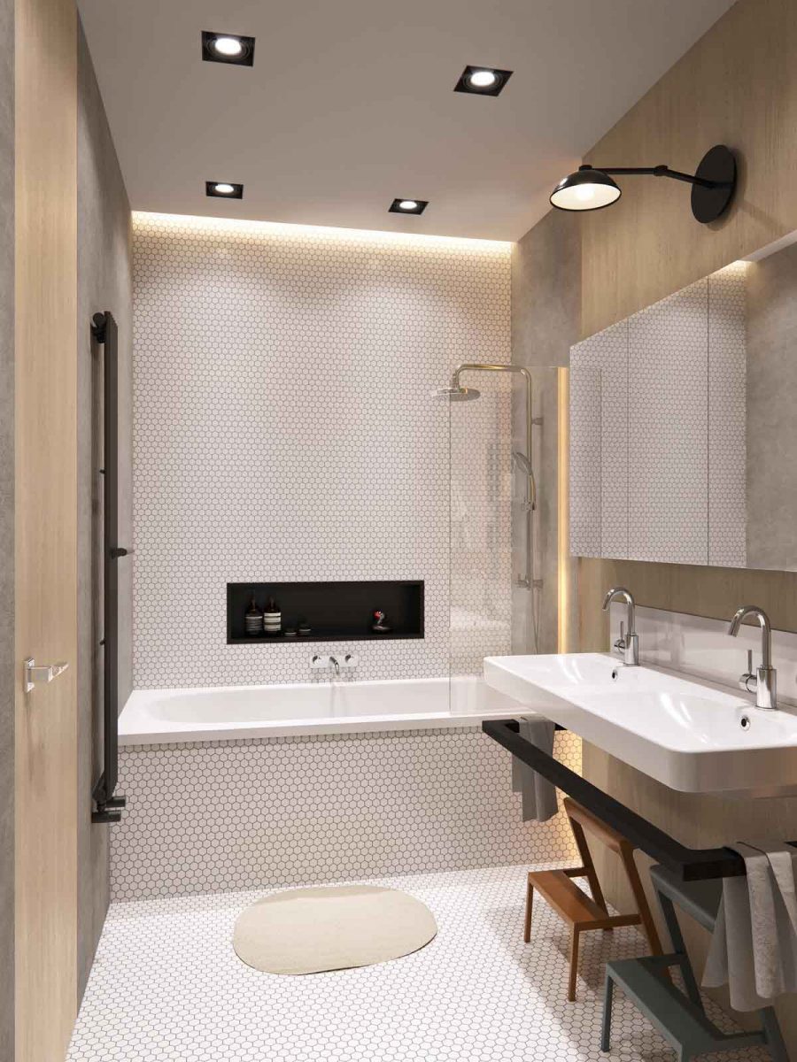 matching double porcelain sinks