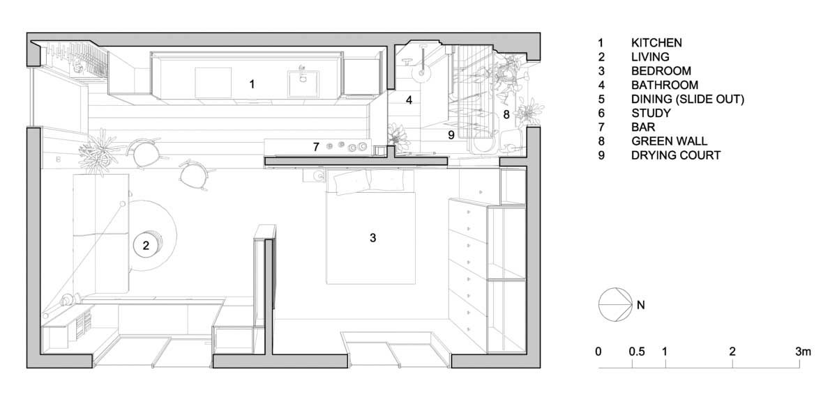 멜번 소형 아파트 원룸 아파트 스튜디오 아파트 Type Stree Apartment Tsai Design cc Tess Kelly 1