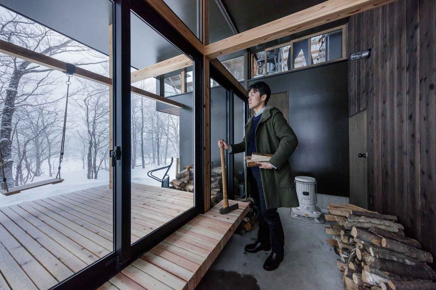 일본 스플릿 플로어 오픈 스페이스 개조 주택 lake house 10