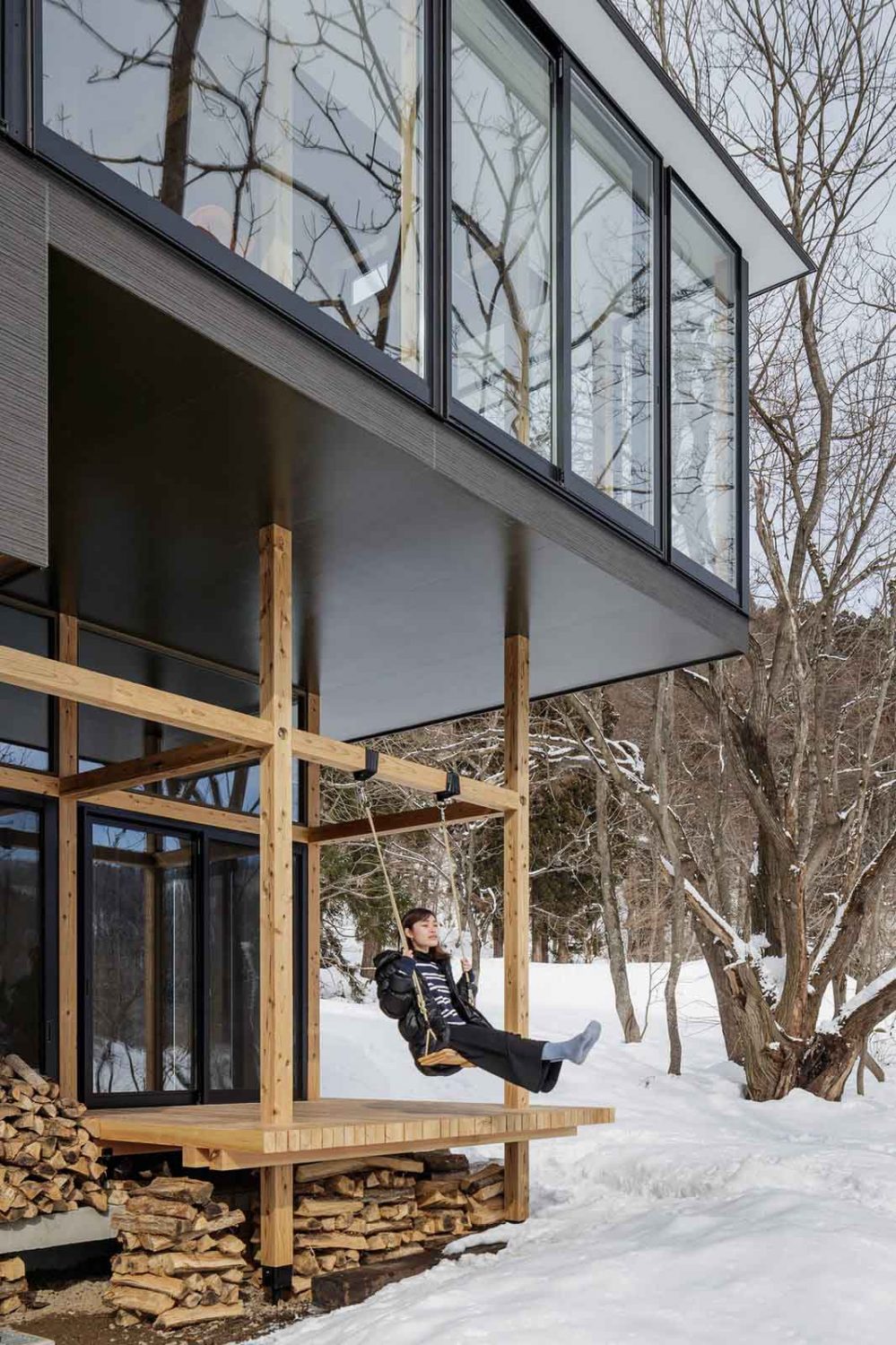 일본 스플릿 플로어 오픈 스페이스 개조 주택 lake house 5