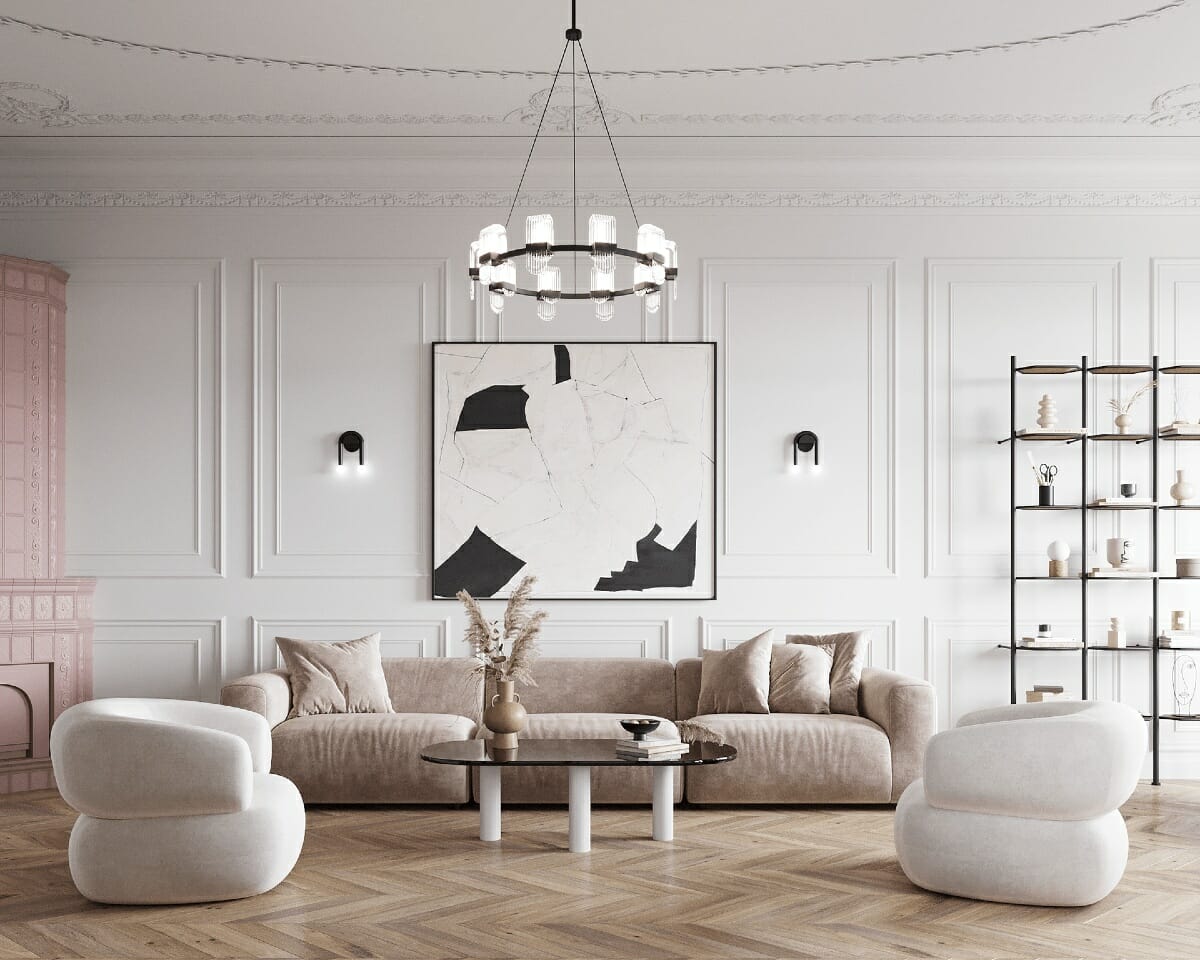 Neoclassical style living room interior design 네오클래시컬 인테리어