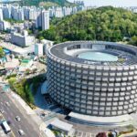Suwon High-Tech Center aerial view in spring