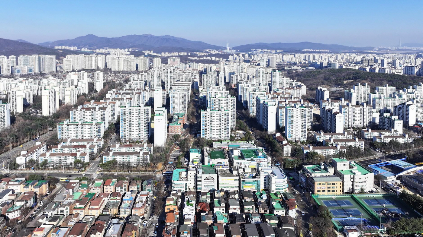 분당 재건축 특별정비구역 2차 선정 대상 아파트 단지 항공 전경