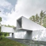 숲 쪽에서 본 Culvert Guesthouse 측면