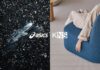 ASICS 로고와 Karimoku New Standard 소파를 나란히 보여주는 협업 이미지