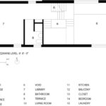 Pfanner House 평면도 지하 메자닌 레벨
