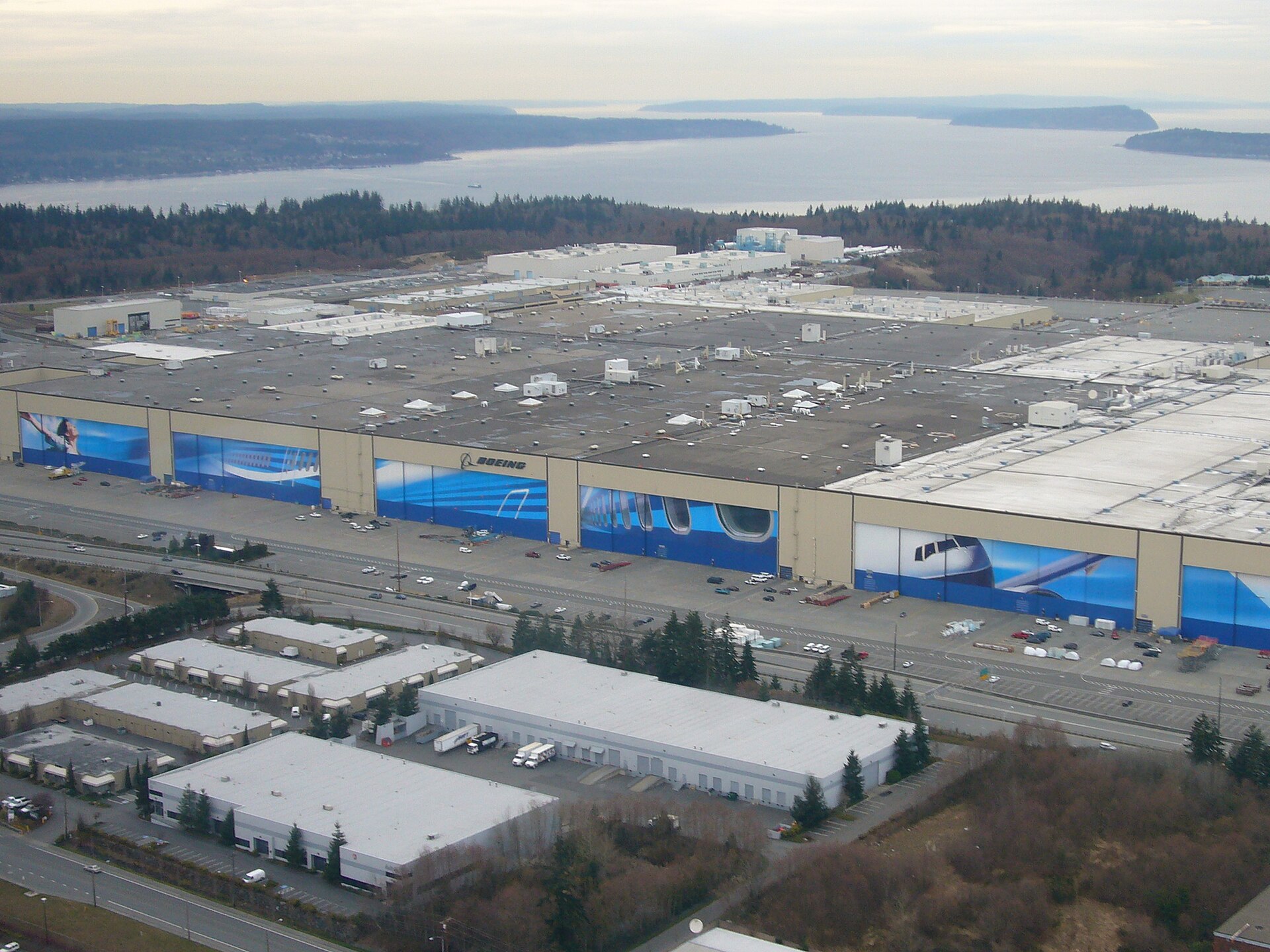 워싱턴주 에버렛의 보잉 조립공장 전경