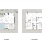 White Modular House 진입층·하층 평면도