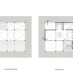 White Modular House 상층 평면도와 지붕 평면도